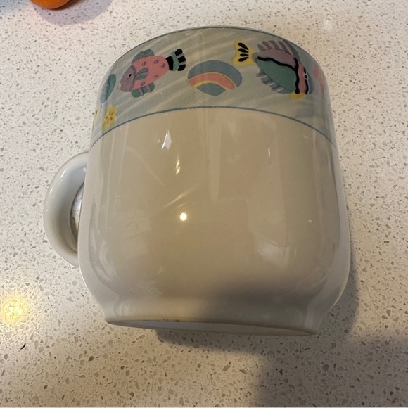 Vintage 1991 Vitromaster Sea Side Pattern Set of Four Coffee Mugs - Picture 2 of 14